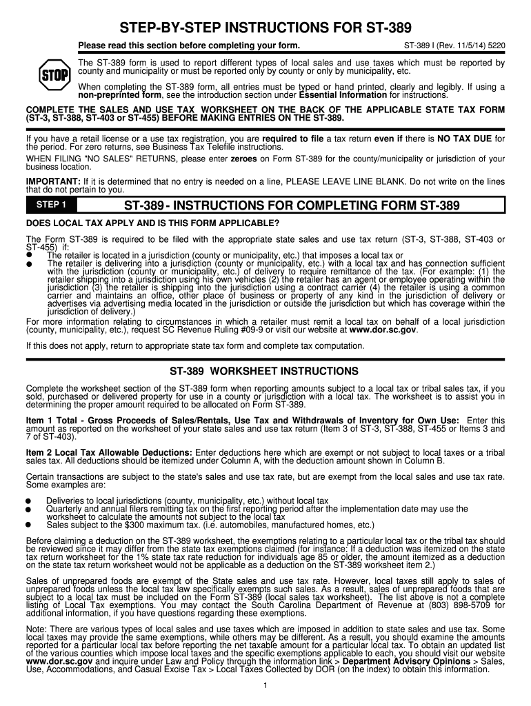  Sc St 389 Form 2020