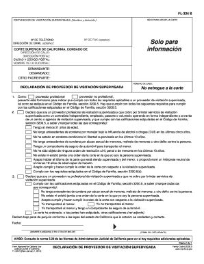 FL 324 S Declaration of Supervised Visitation California Courts Courts Ca  Form