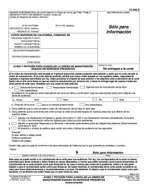 FL 640S Notice and Motion to Cancel Set Aside California Courts Courts Ca  Form