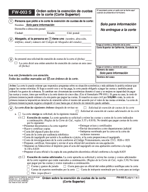  Fee Waivers Docs for Court California 2015