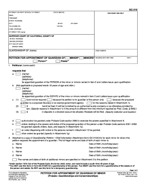 Petition Guardian  Form