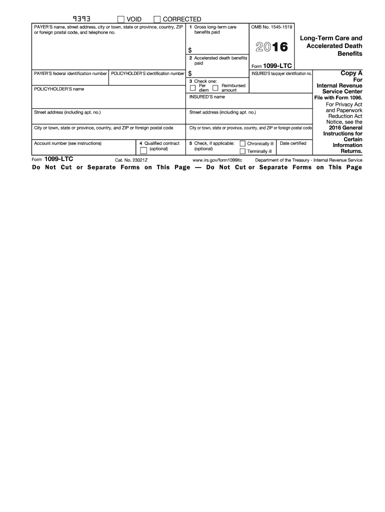  Form 1099 LTC Irs 2016