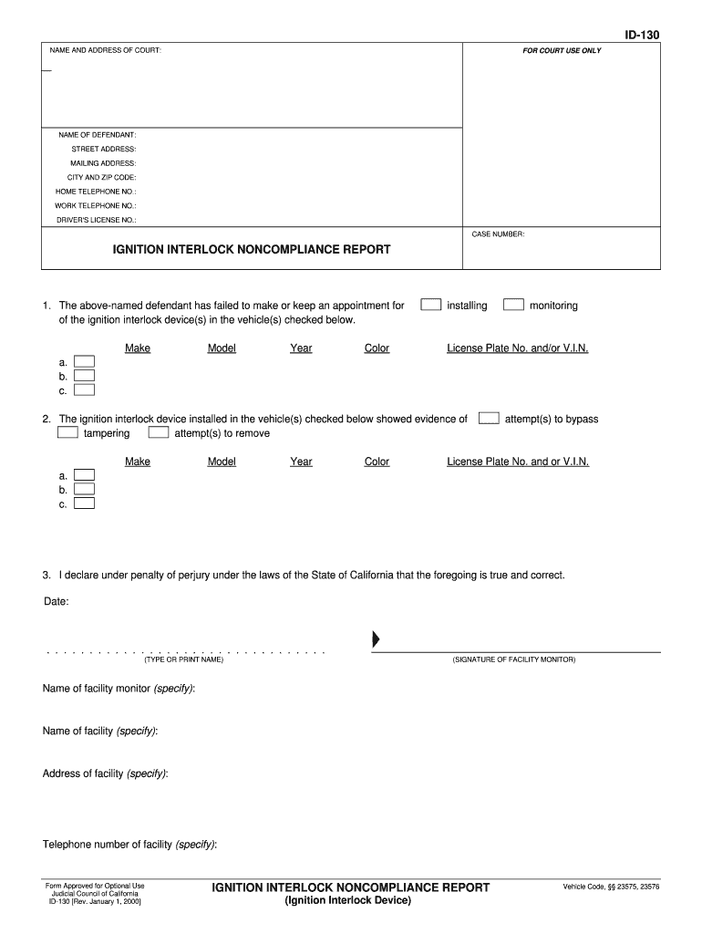 130 Interlock Form Printable