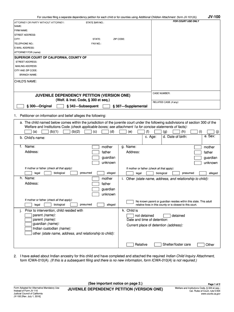 Get and Sign Jv 100 2016 Form