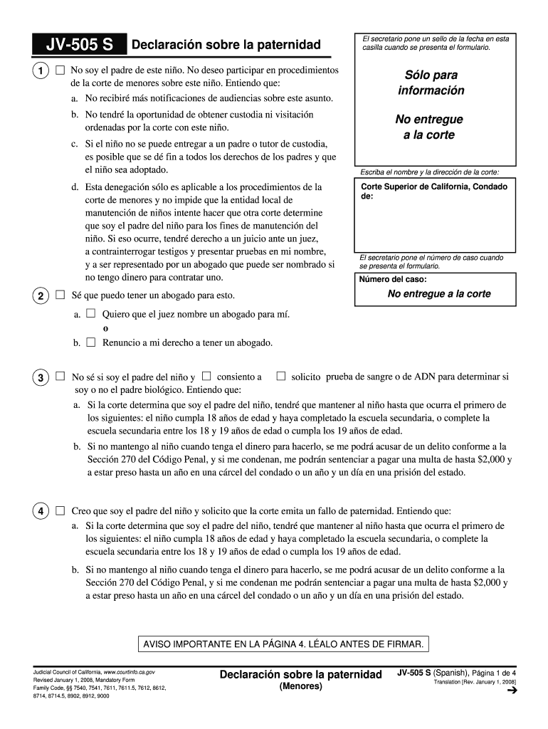 The Jv 505  Form