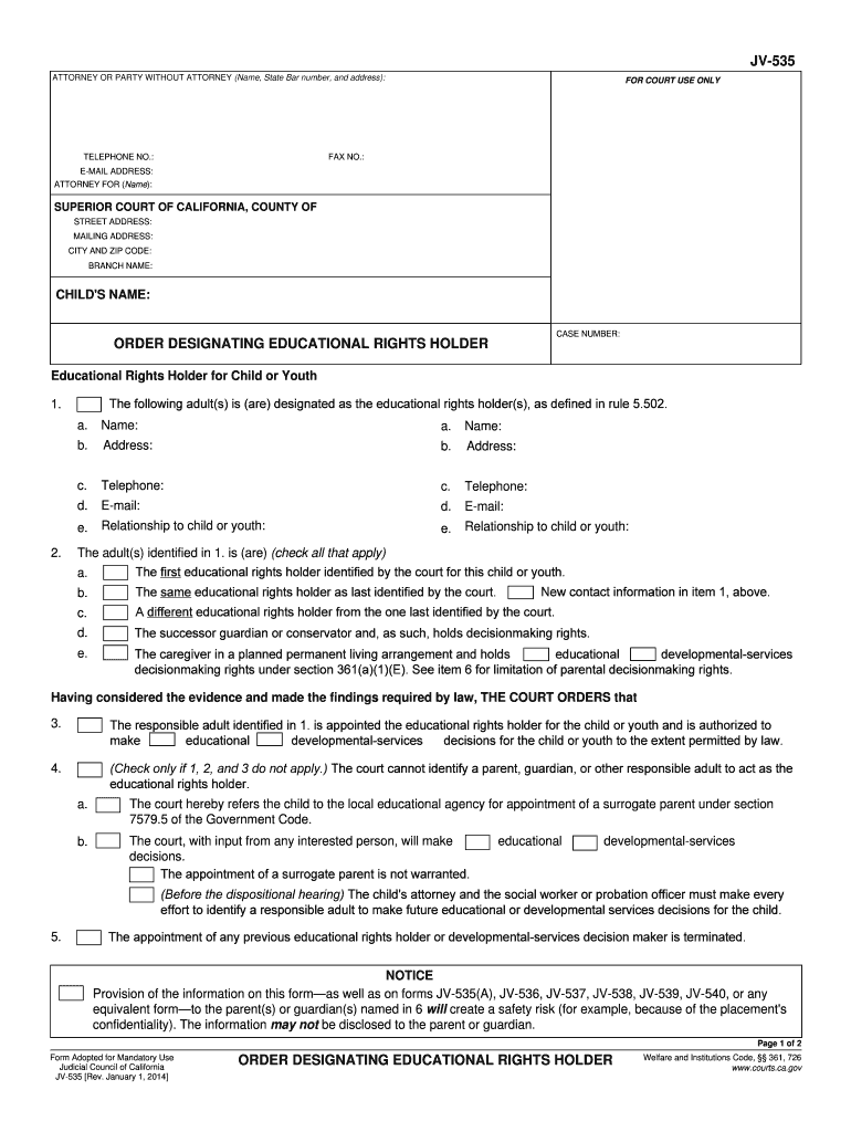 Jv 535 Form