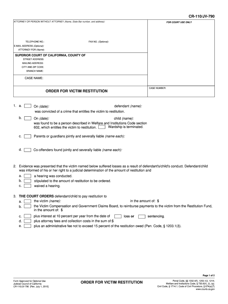  Cr 110  Form 2015