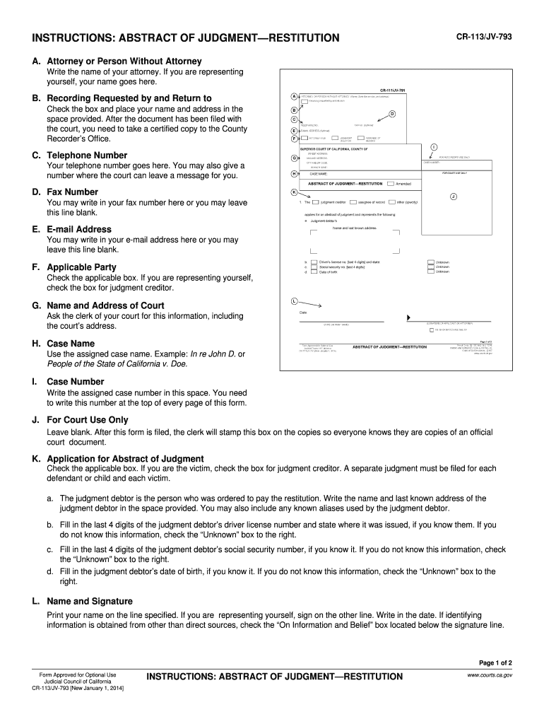 Abstract Judgment Form