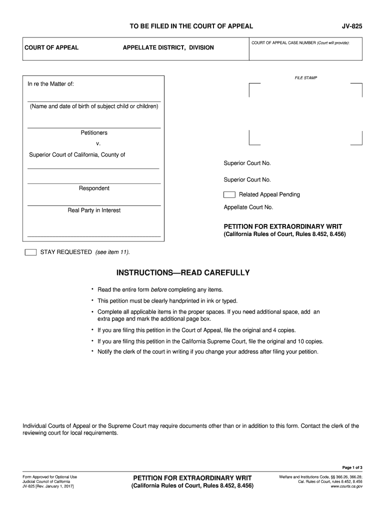  California Extraordinary Writ 2017-2024