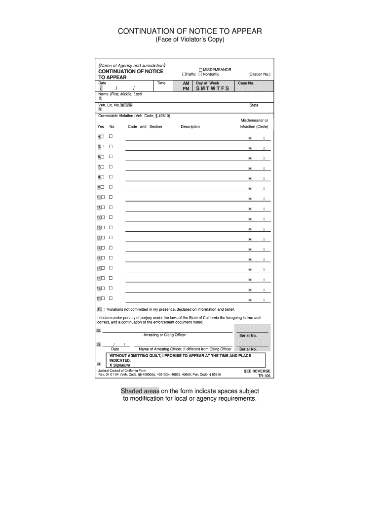 Tr 106 Courts  Form