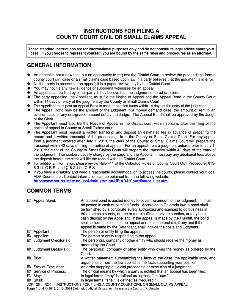 Overview of Small Claims Civil Law Self Help Center Courts State Co  Form