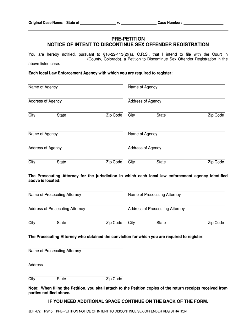 Original Case Name State Ofv Case Number  Form