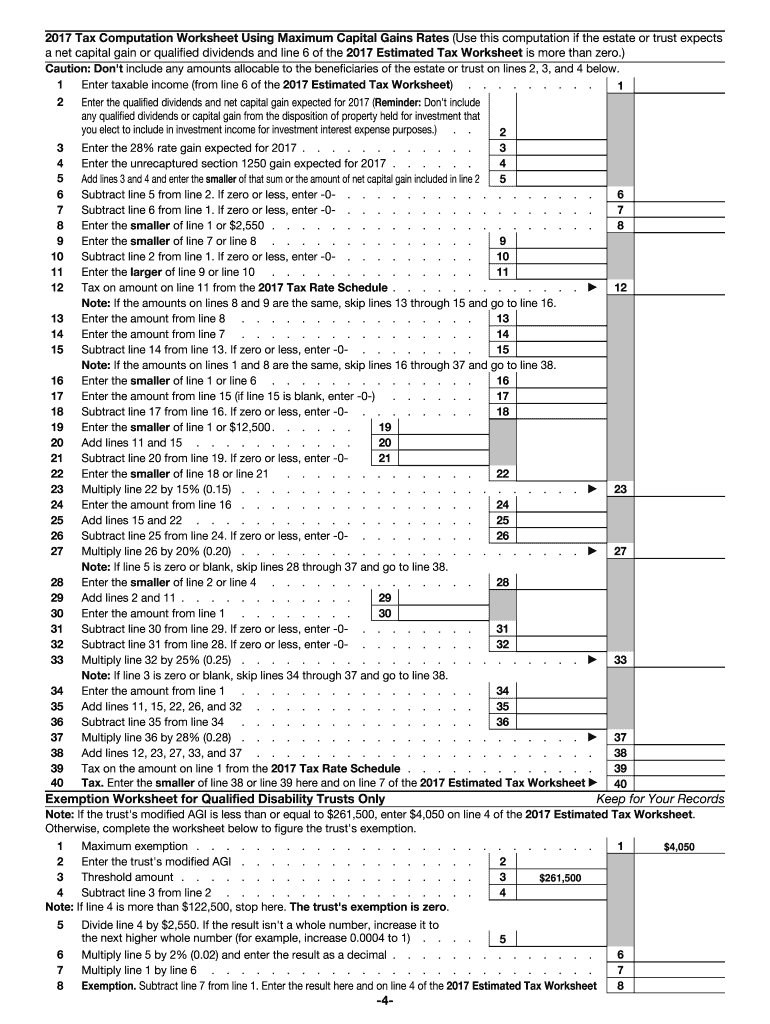  Form Estimated 2017