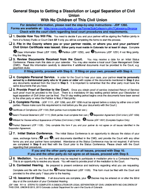 General Steps to Getting a Dissolution or Legal Separation of Civil  Form