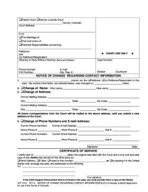 Colorado Jdf 1312  Form