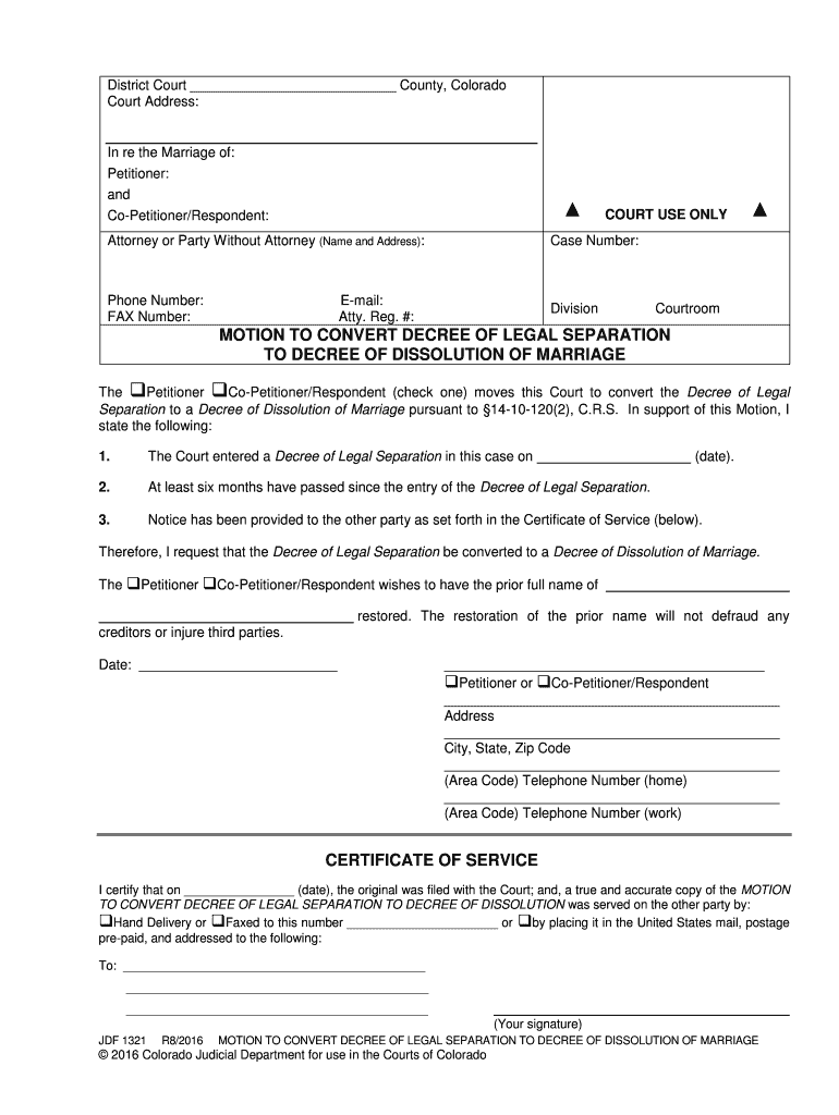 To DECREE of DISSOLUTION of MARRIAGE Courts State Co  Form