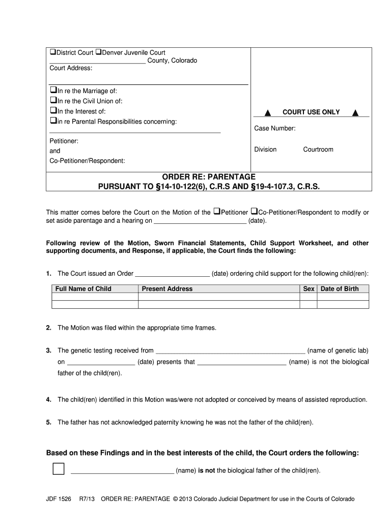 This Matter Comes Before the Court on the Motion of the Petitioner Co PetitionerRespondent to Modify or Courts State Co  Form