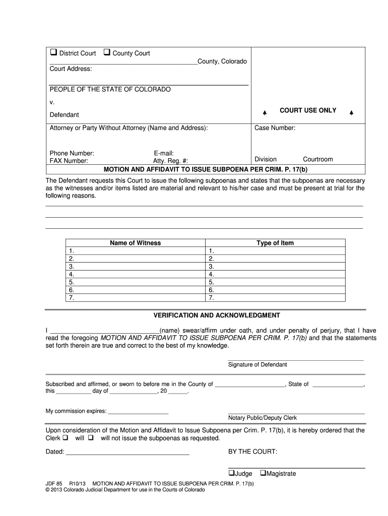 Co Jdf 85  Form