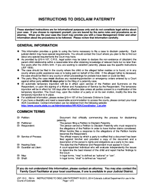 Disclaim Paternity Form