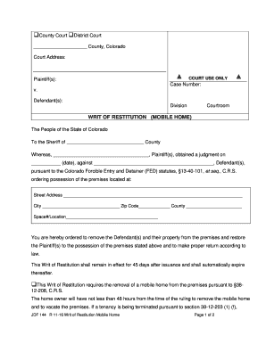 Filing Civil SuitsUS District Court of Colorado United States District  Form