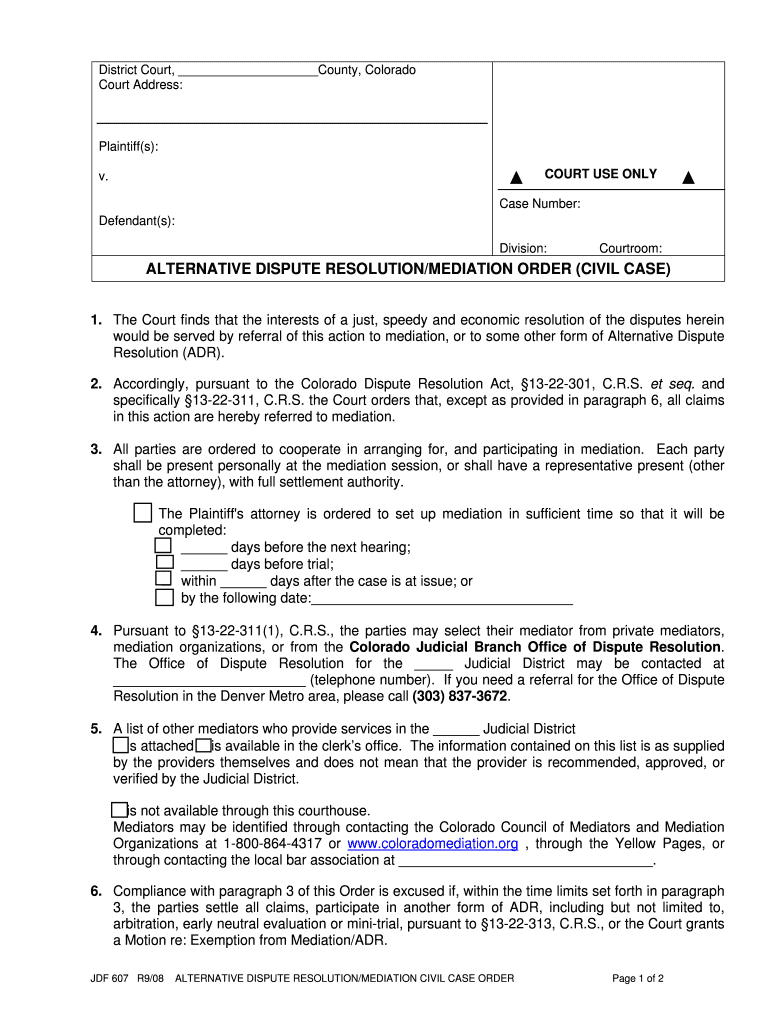 Colorado Alternative Order  Form