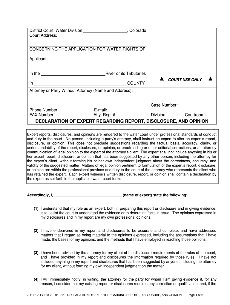  Public Notice District Court, Water Division No 2, Colorado 2011