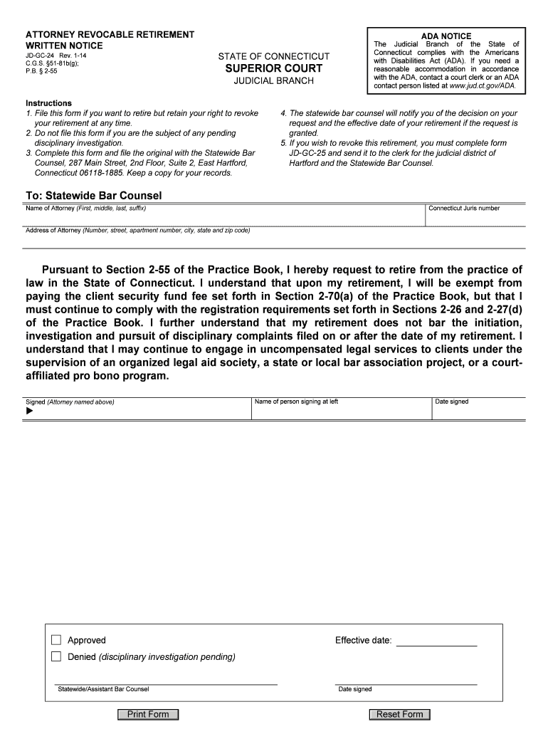  Ct Retirement Form 2014