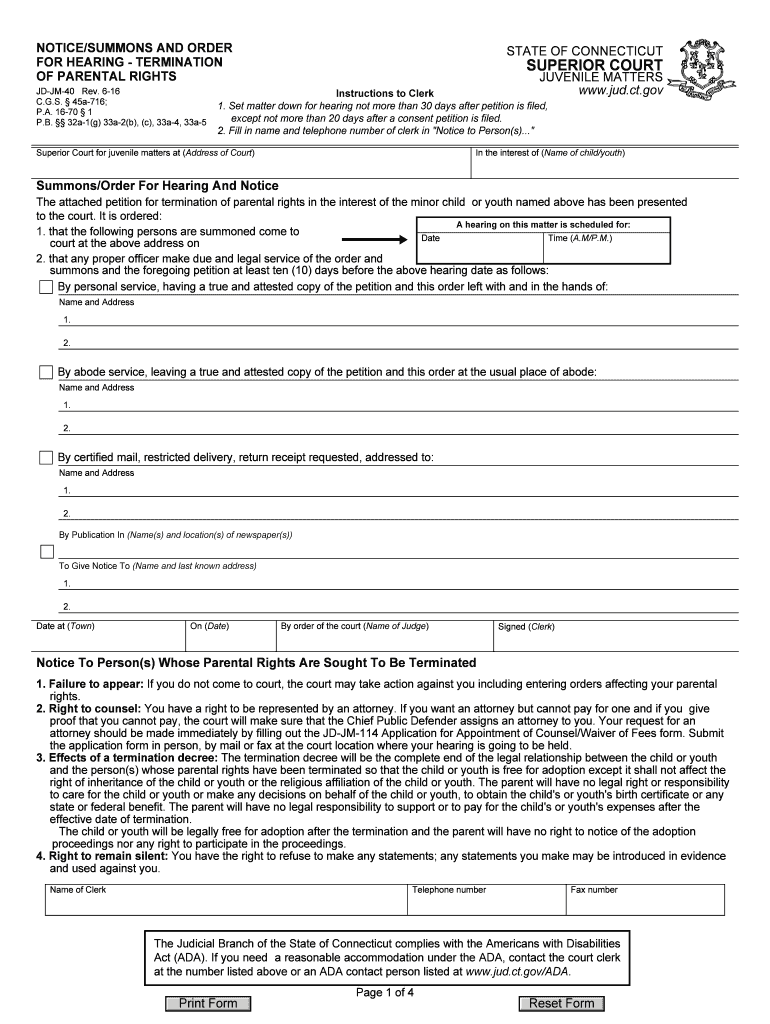  Ct Rights Form 2016-2024