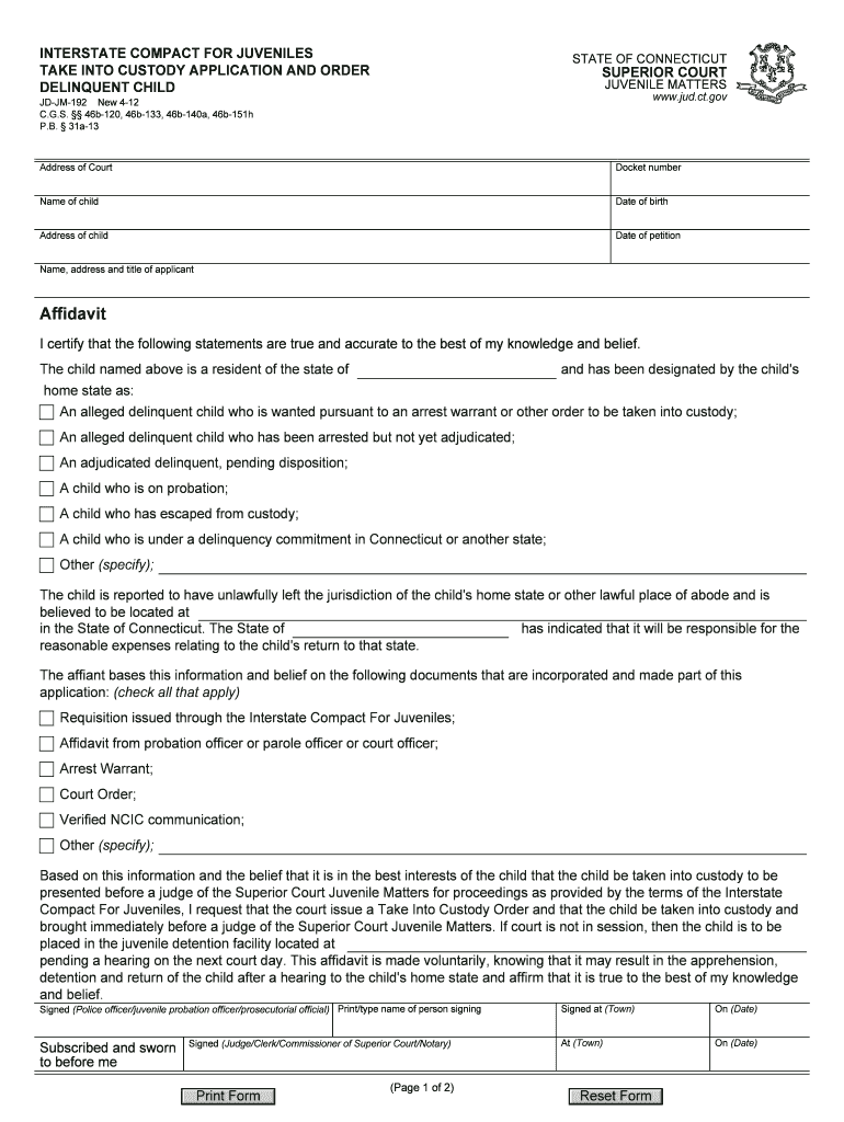  Ct Application Delinquent 2012