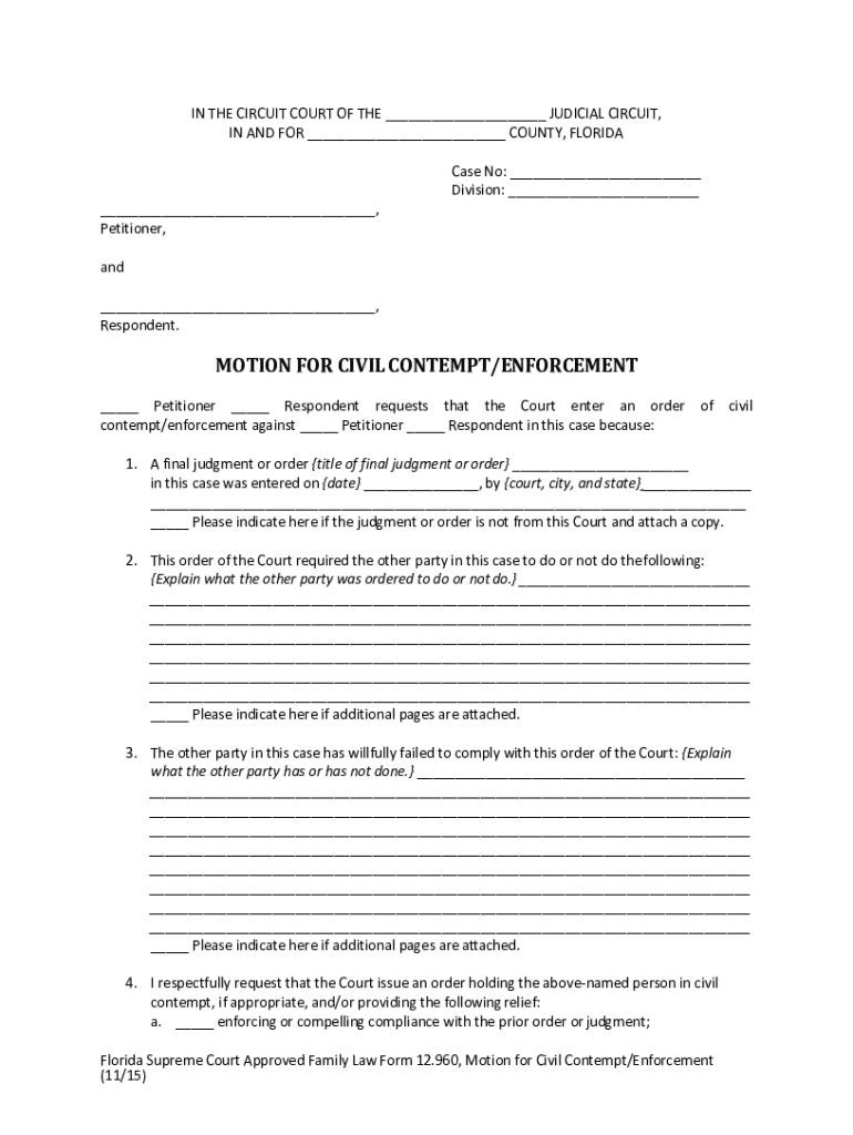  Motion to Order Comtempt of Courts 2015-2024