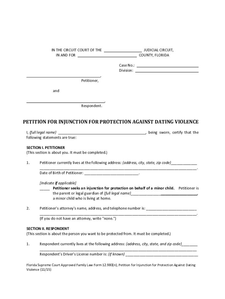  Duval County Injunction Paperwork 2015-2024