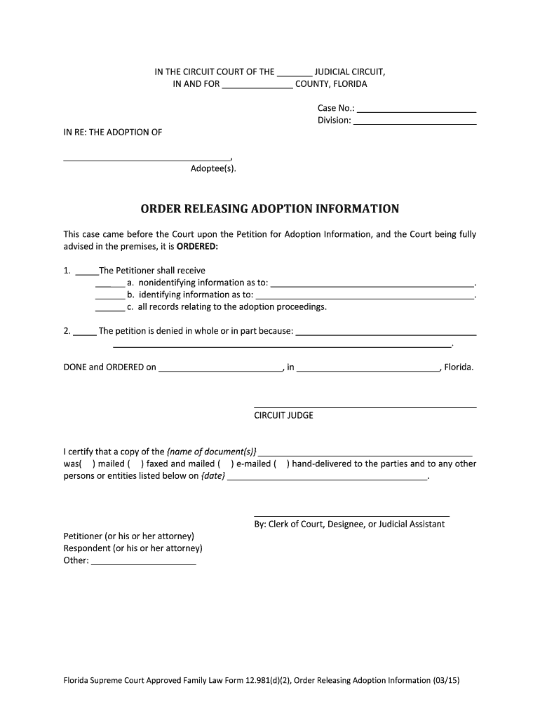 Releasing Adoption  Form