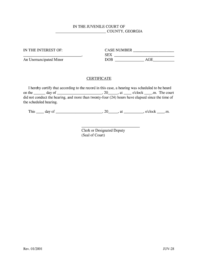 JUV28 Uniform Forms