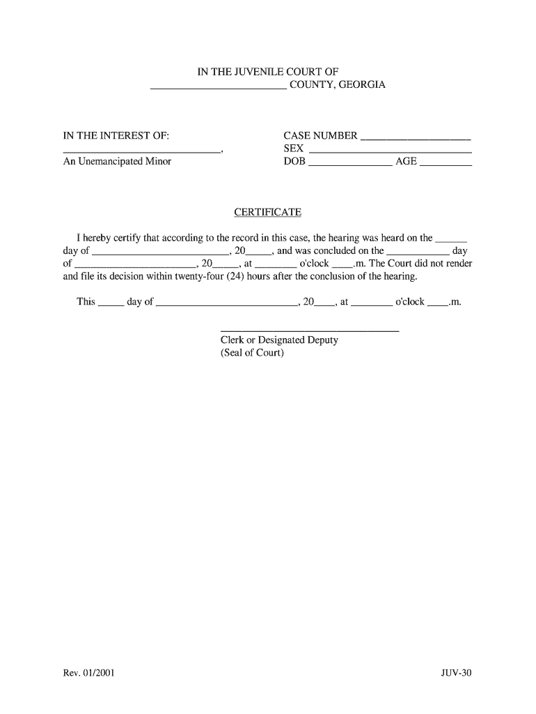 JUV30 Uniform Forms