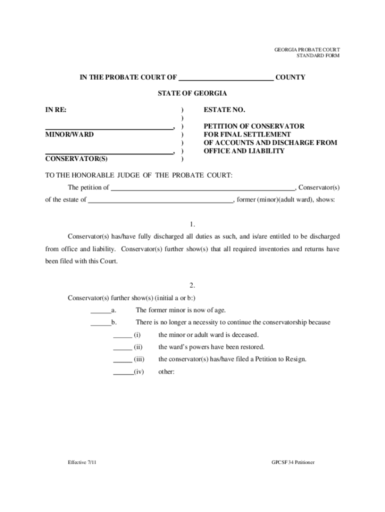 Petition Final Settlement  Form