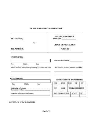 ORDER of PROTECTION Unified Courts of Guam Guamcourts  Form