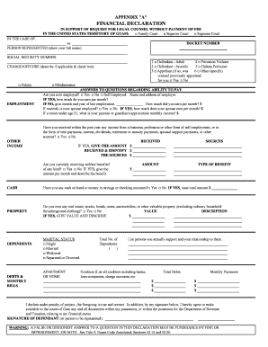 Financial Declaration 1 Unified Courts of Guam Guamcourts  Form