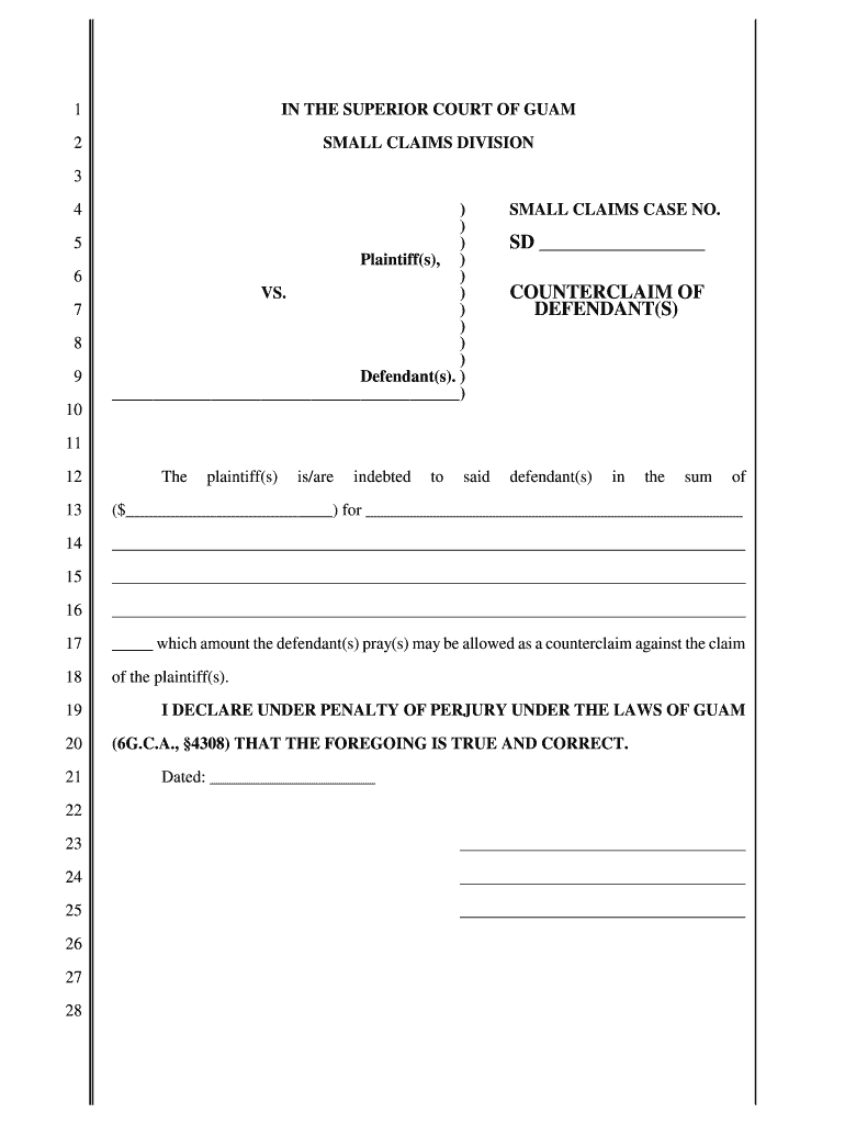 Counterclaim of Defendants Guamselfhelp  Form