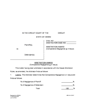 Arbitration Award Hawaii State Judiciary Courts State Hi  Form