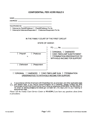 Rule 9 Hcrr  Form