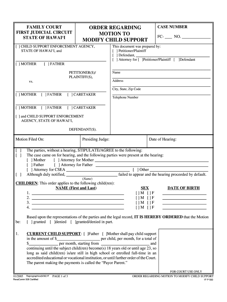 Order Regarding  Form