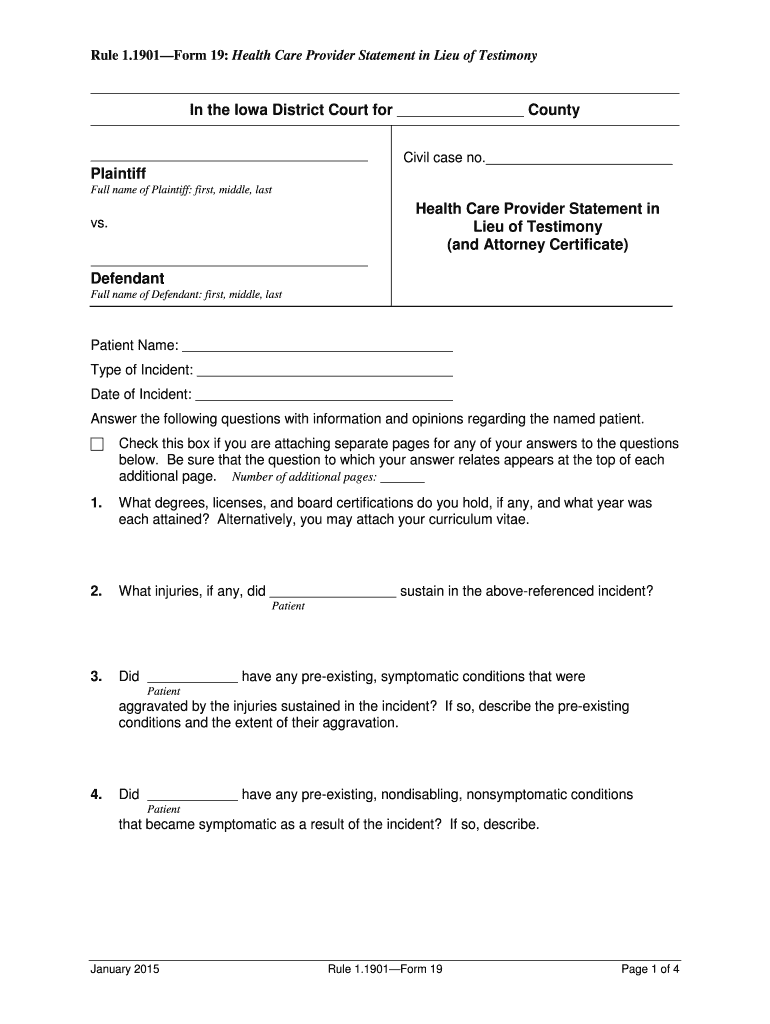 Iowa Form 19