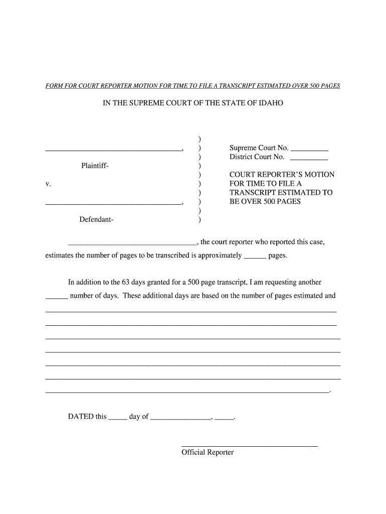 In the SUPREME COURT of the STATE of IDAHO , Plaintiff V Isc Idaho  Form