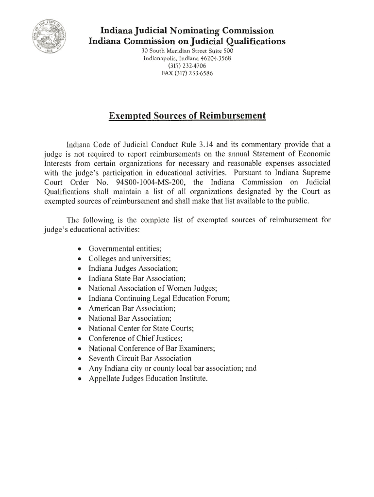 Page 1 Indiana Judicial Nominating Commission Indiana  Form