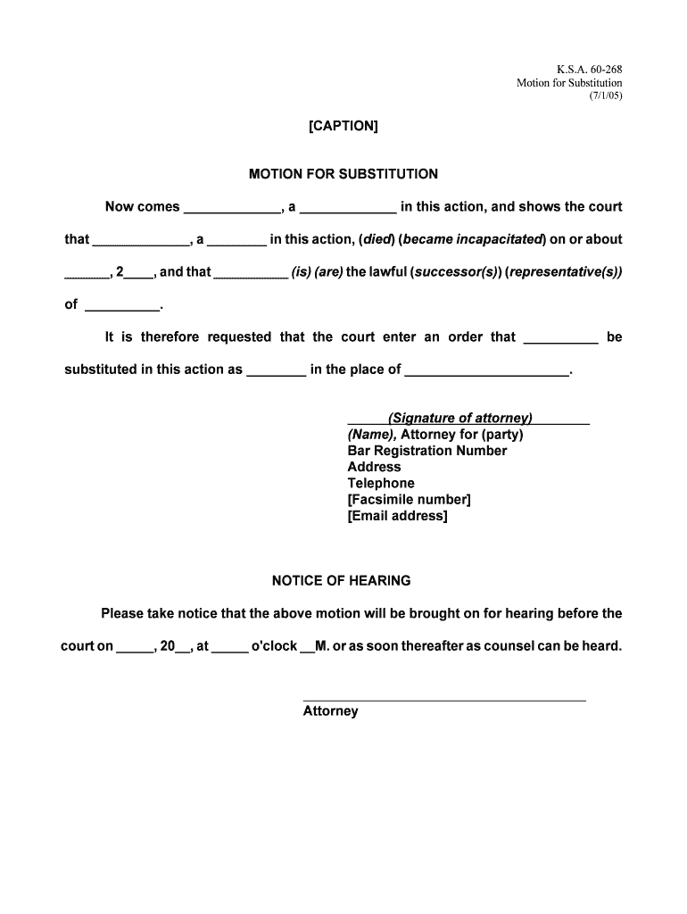  Motion Substitution 2014-2024