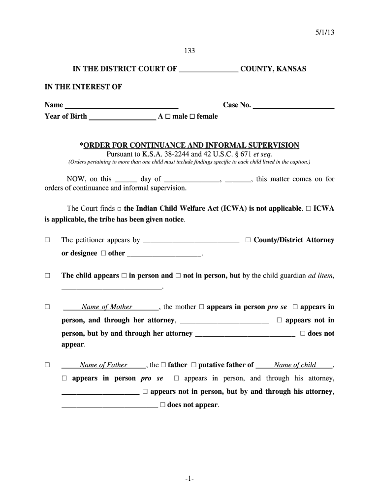  5113 1 133 in the DISTRICT COURT of Kansas Judicial Council Kansasjudicialcouncil 2013-2024