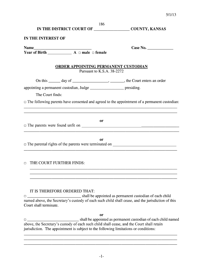  5113 1 186 in the DISTRICT COURT of COUNTY, KANSAS in Kansasjudicialcouncil 2013-2024