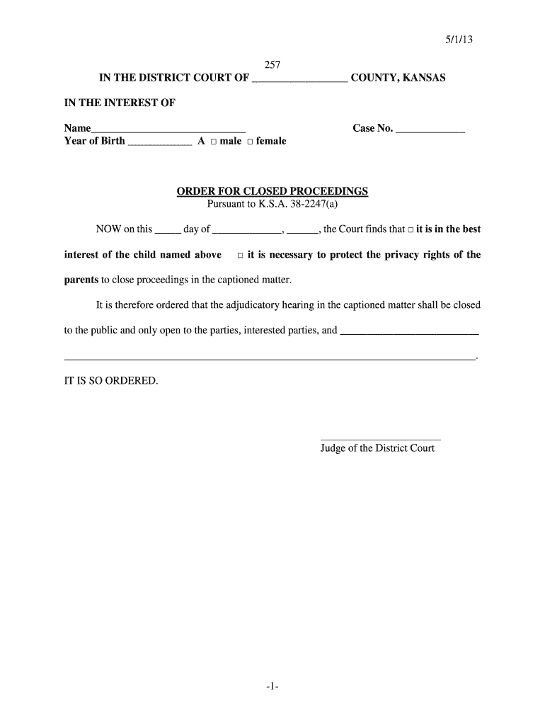  5113 1 257 in the DISTRICT COURT of Kansas Judicial Council Kansasjudicialcouncil 2013-2024