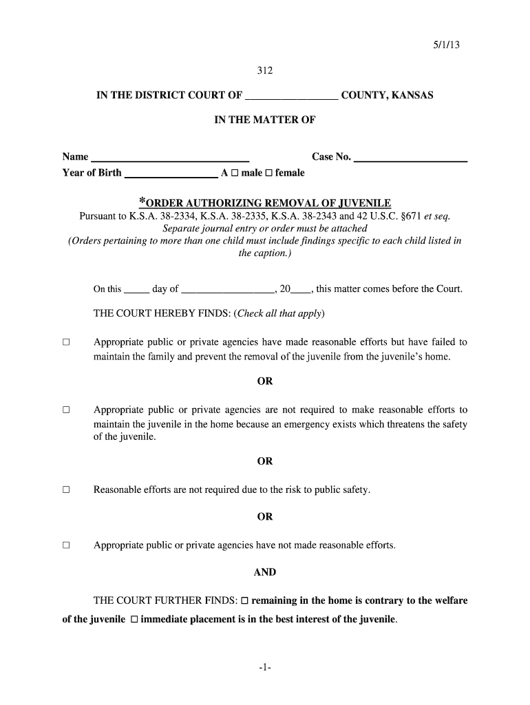  5113 1 312 in the DISTRICT COURT of Kansas Judicial Council Kansasjudicialcouncil 2013-2024