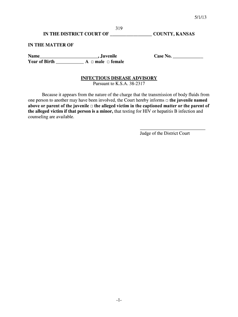 Get and Sign 5113 1 319 in the DISTRICT COURT of Kansas Judicial Council Kansasjudicialcouncil 2013-2022 Form
